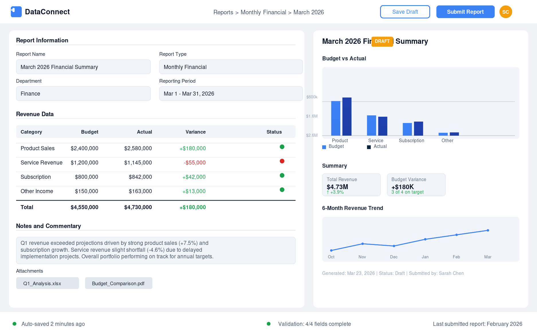 Reporting Interface - Blue Peak Data Consulting